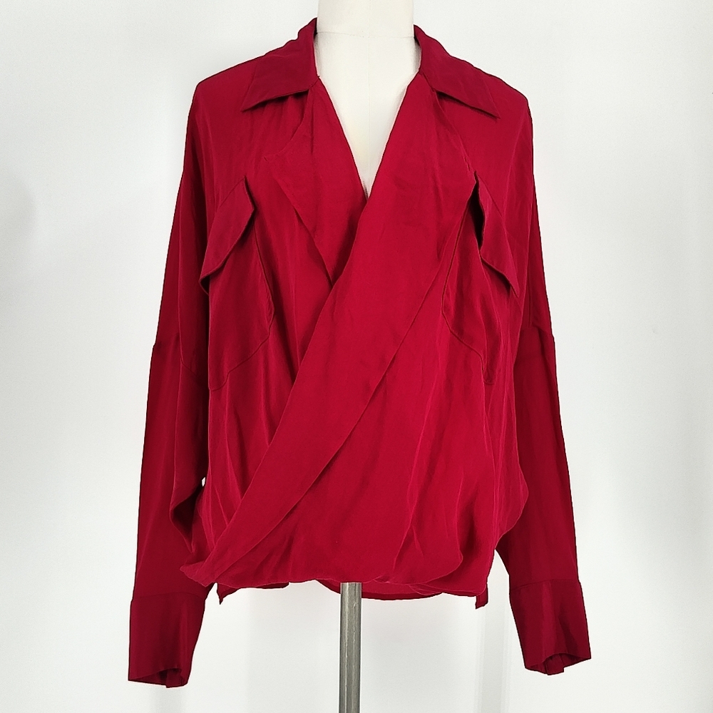 Funktional | silk crossover blouse